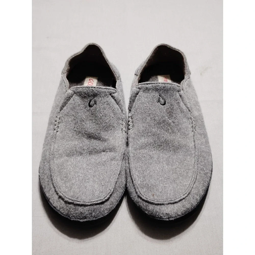 Olakaui Moloa‎ Hulu Dark Shadow Gray Wool Slip On Casual Loafers Slippers Men 11
